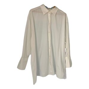 The Row Lulu Shirt in Ivory Sz Medium EXCELLENT!! Oversized fit Retails $1090!